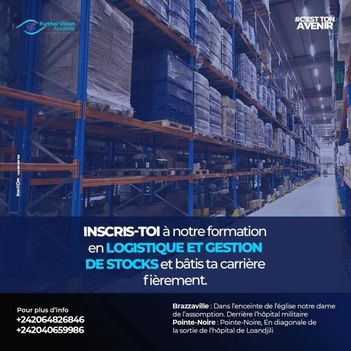 Flyer formation Logistique et gestion de stocks — Further Vision Academy
