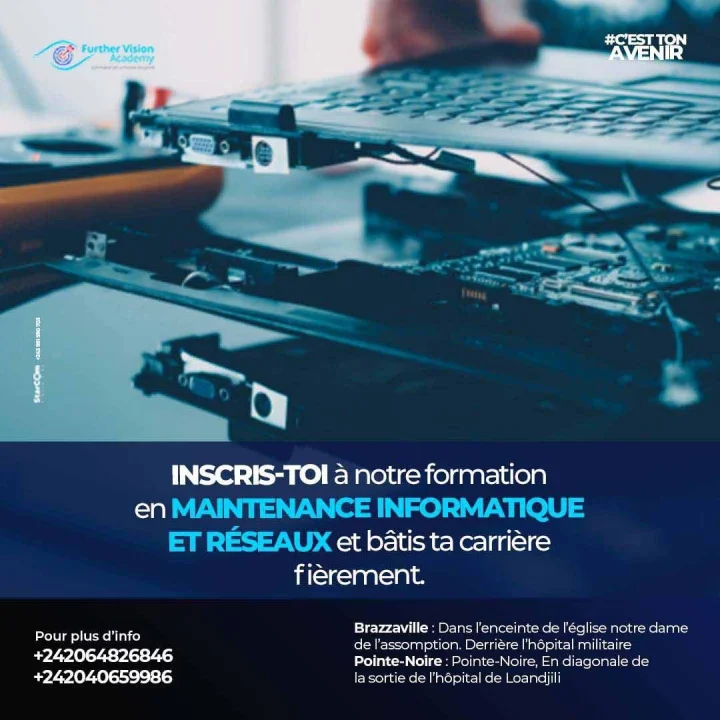 Flyer formation Maintenance informatique et réseaux — Further Vision Academy